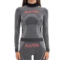 Kappa Jaworzno Base Layer Shirt Gray  Long Sleeve Compression Top Womens Size M