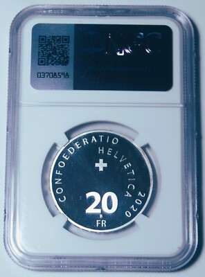 Switzerland 2020B 20 Francs NGC Proof 70 Ultra Cameo~Roger Federer