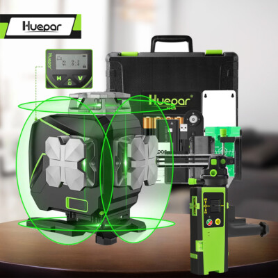 16 Line Kreuzlinienlaser 4x360 ° Linienlaser mit LCD-Bildschirm +Empfänger S04CG