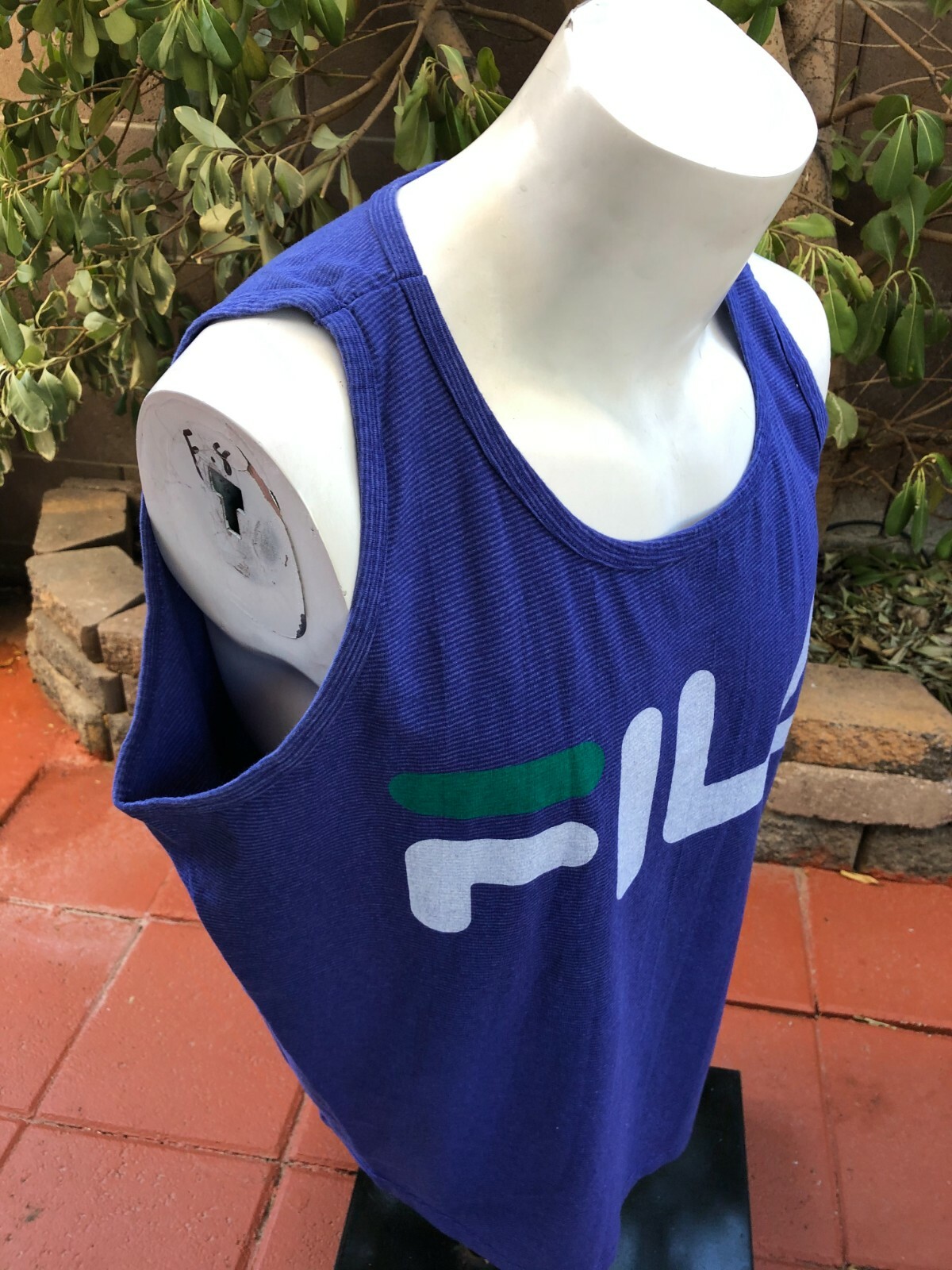 Men's Fila Vintage Cotton Blend Tank top Made in USA Size XL