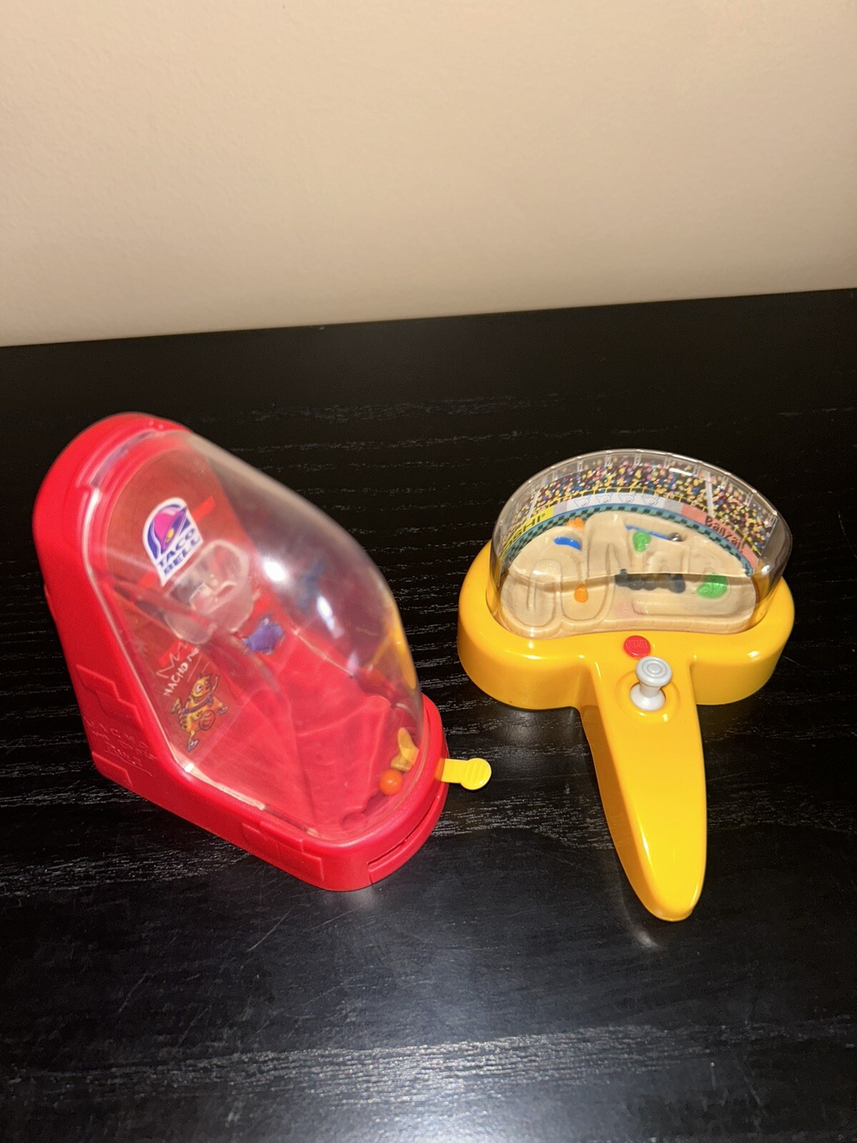 Lot 2 Taco Bell 1997 Toys NACHO and DOG Basketball + Mario Cart 64 Skill Games