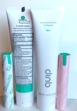 LOT OF 2 Quip Mint Toothpaste AND  2 Toothbrush Replacement Heads new sealed