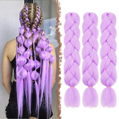 Braiding Hair Extensions Lila, 3 Stücke Jumbo Braids Kanekalon Kunsthaar Zöpf Bo