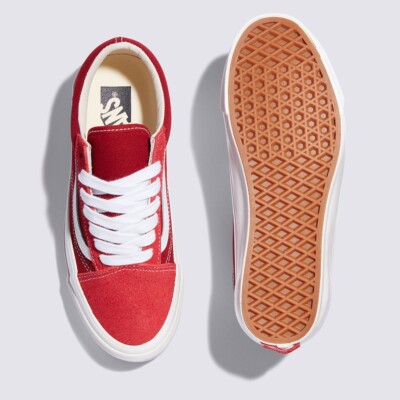 Vans Red Suede Athletic Shoes with White Stripe Sz 13 Vans Super Lowpro Skate Shoe - Racing Red | Journeys main image 2