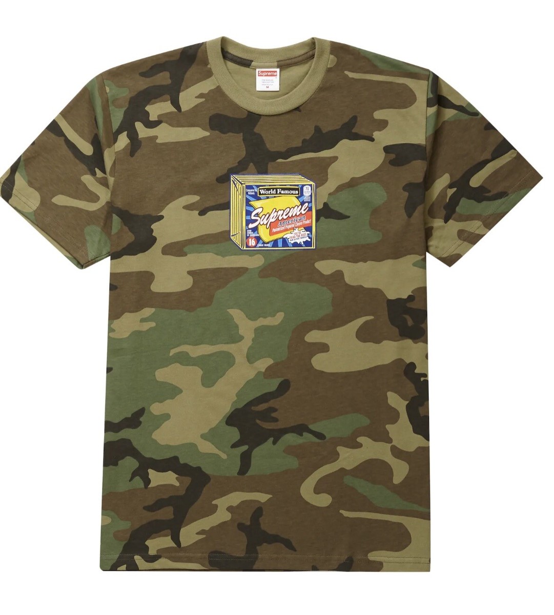 SUPREME FW19 Woodland Camo Cheese Tee Size L Large Brand New | eBay