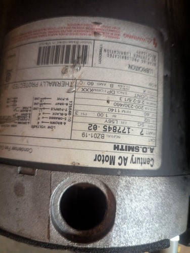 Century AC Motor A.O.smith 7-177845-02 - Picture 2 of 5