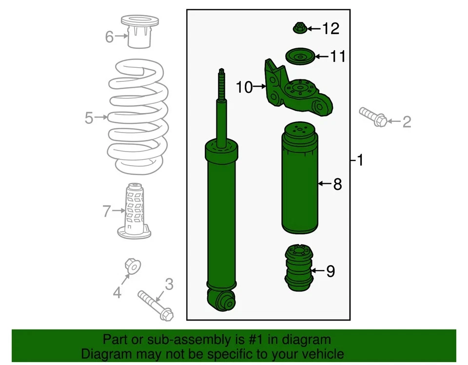 Amortiguador trasero pasajero genuino OEM GM Buick Enclave 18-24 84557949 Foto 3 de 3