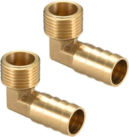 Messing Schlauchanschluss 90-Grad Winkel 16Mm Widerhaken Auf 1/2PT Stecker Rohra