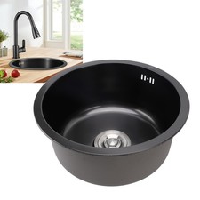 15.7in Undermount Small Kitchen Sink Nano Black Stainless Stee TO