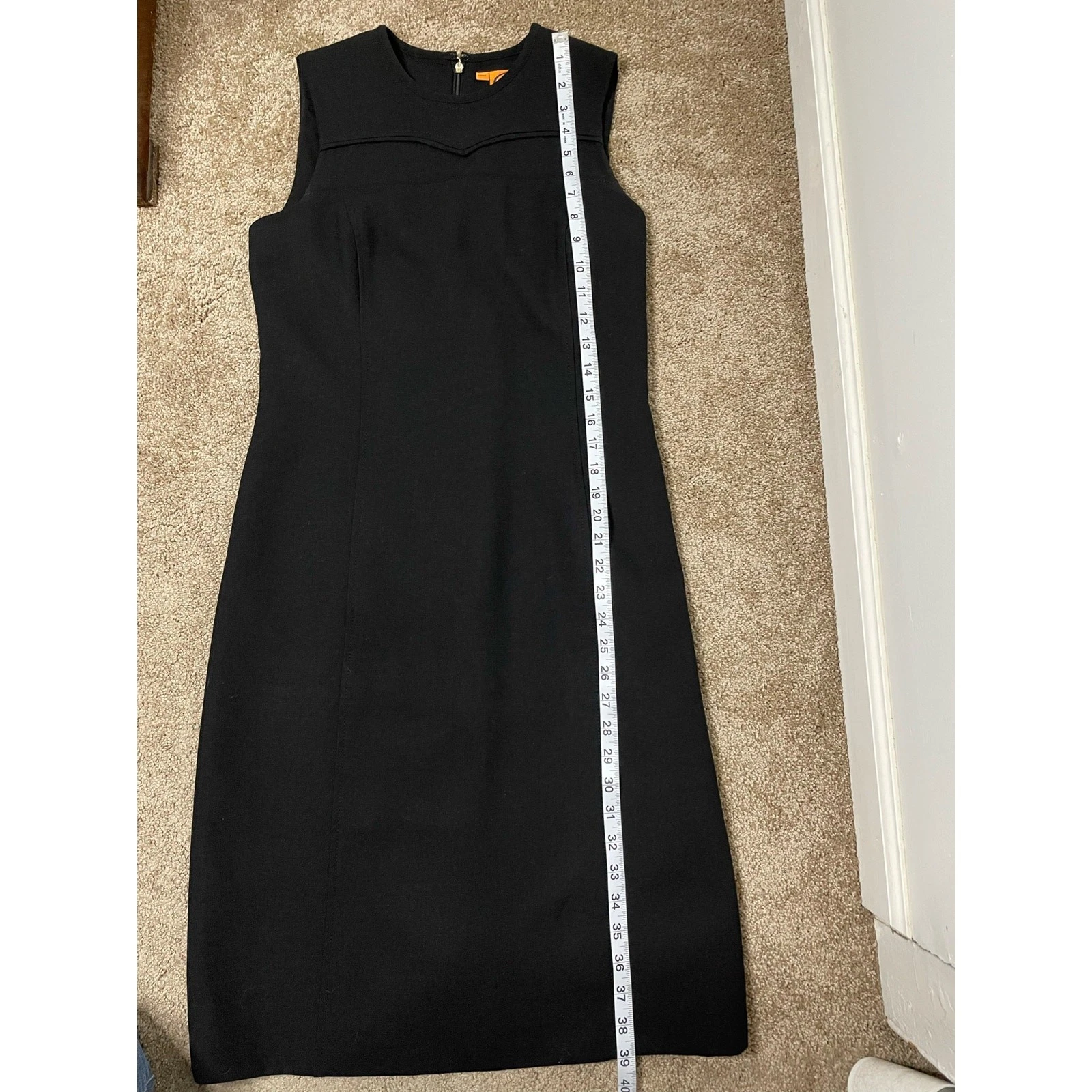 Abito tubino nero donna Tory Burch taglia 4 girocollo senza maniche minimalista basic