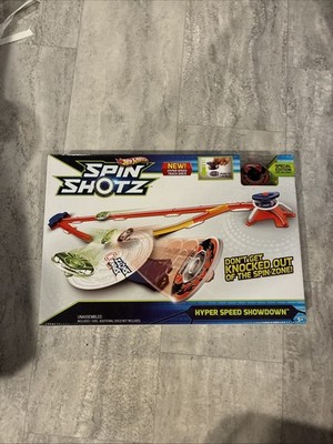 Hot Wheels Spin Shotz Hyper Speed Showdown Track Set Race Discs