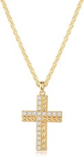 MTMY Gold Cross Necklace 14K Gold Plated Dainty Gold Cross Pendant Necklace for