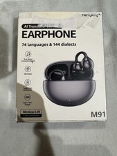Merryking AI Language Translator Earphones Translation Earbuds, Black