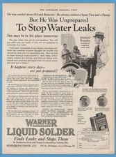 1922 Warner Patterson Chicago IL Liquid Solder Automobile Car Radiator Repair Ad