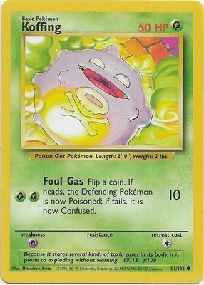 Koffing 051/102 Base Set Regular MP