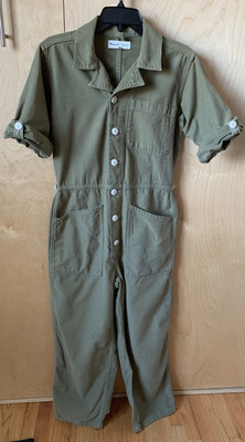 MADEWELL X AS EVER cotton jumpsuit size Small olive green
