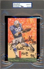 John Mackey Gem Mint 10 PSA DNA Coa Autograph Goal Line Art Card GLAC Signed HOF
