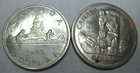 1958 & 1956 * 2 SILVER Canada Canadian DOLLARS Shown * USA ONLY * USA $5.00 SHIP