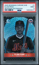 2025 BOWMAN CHROME MEGA BOX BOWMAN ASCENSIONS #1 ELIAN PENA PSA 9