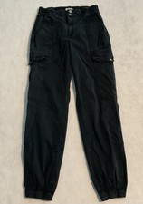 Garage Cargo Joggers Women Small Black Utility Streetwear Elastic Waist Pants