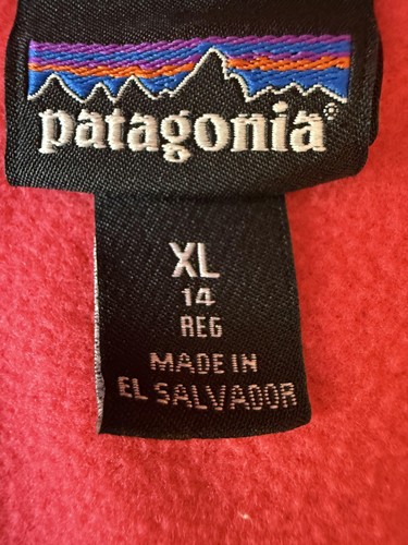 Patagonia Full Zip Jacket Girls 14 XL Pink Thumb Holes Fleece Stretch Outdoors - Picture 4 of 19