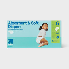 Disposable Diapers -Diaper Weight Range 35 lbs, Size 6 - 96ct - up up  