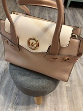 Michael Kors Carmen Satchel Blush Pink Saffiano Leather Gold Hardware Bag
