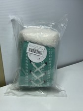 Unbranded Green White Fair Isle Fleece Lined Slipper Socks One Size