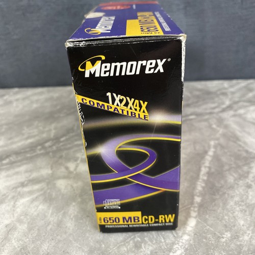 5 x Memorex CD-RW 650MB Blank Recordable Discs (New box a bit scuffed) Free P+P - Picture 3 of 4