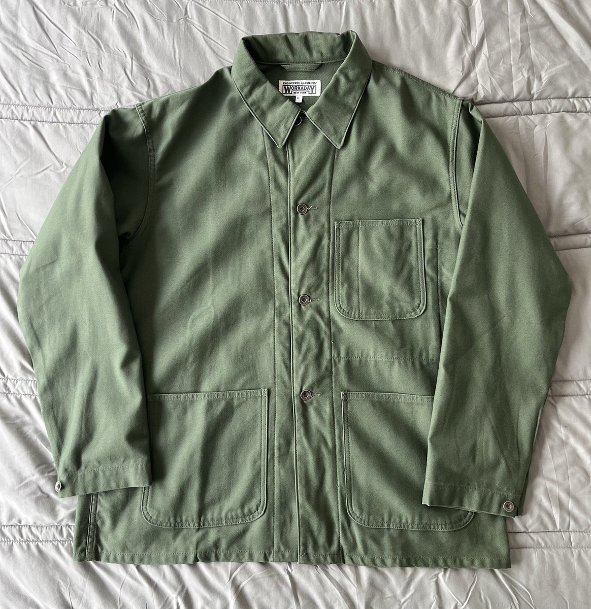 Engineered Garments Workaday Utility Jacket Olive Reverse Sateen