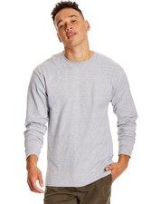 Hanes Mens Long-Sleeve Beefy-T Shirt, Light Steel, 3X-Large Pack of 2