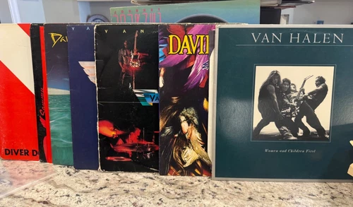 VAN HALEN 7X VINYL LP LOT 1, II, DIVER DOWN, CRAZY HEAT, WOMAN CHILDREN FIRST