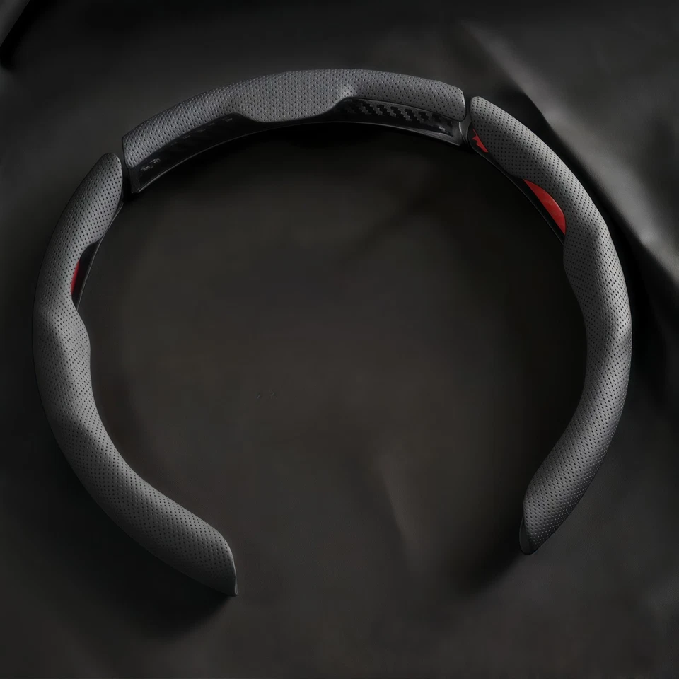 For Chevrolet 3pc Car Steering Wheel Cover Protector 15" Luxury Leather Non-slip - Image 3 of 4