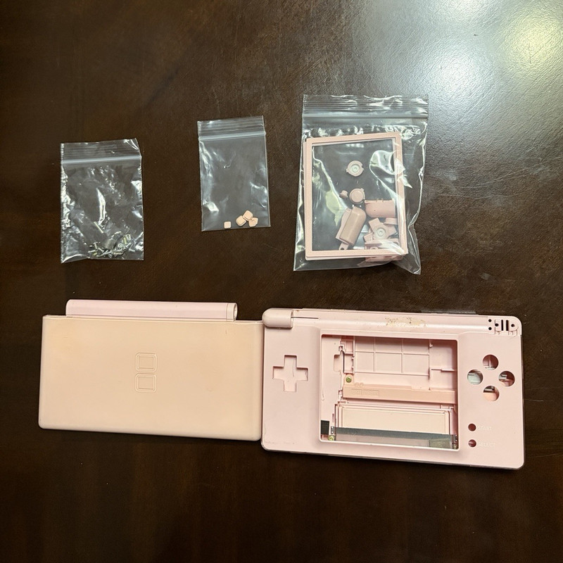 OEM Nintendo Pink DS Lite Replacement Shell/Housing w/ Buttons & Screws Lot