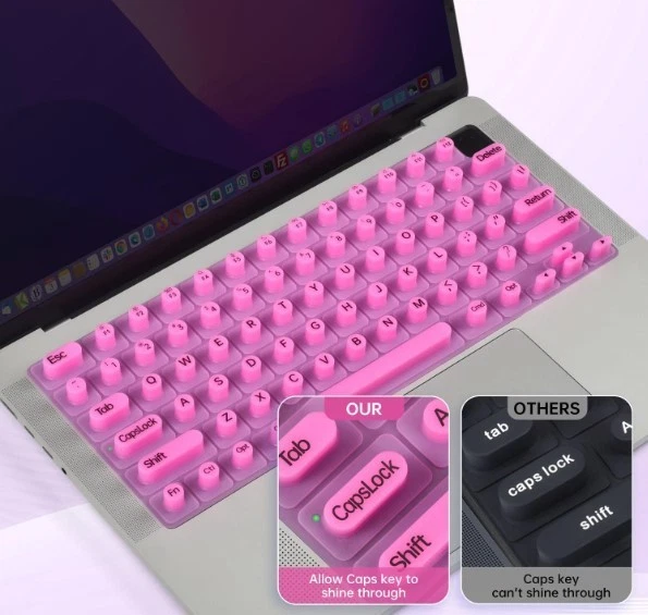 Keyboard Cover for Long Nails, Raised Keyboard Protector - Purple Color - Image 2 of 4