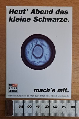Gib AIDS keine Chance - mach's mit, Aufkleber Sticker Werbung Kondom, Gesundheit