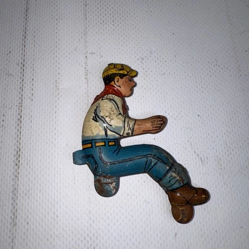 Vintage 1950s Marx Tin Litho Farm Tractor Driver Figure Wind-Up Toy Part