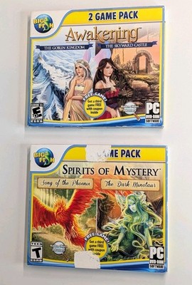 Big Fish HOPA Lot of 2 PC Game Packs Awakening Spirits Mystery 4+ Games