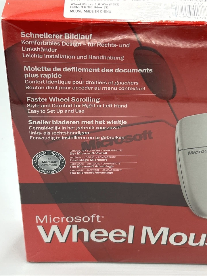 Microsoft Wheel Mouse Ps/2 Vintage Wheel Mouse (Sealed) Rare Discontinued - Image 2 of 4