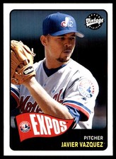 Javier Vazquez 2003 Upper Deck Vintage #86 Expos MLB READ FREE SHIP AutographDen