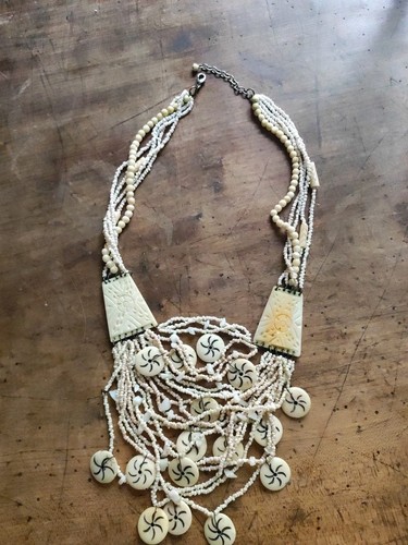 Collana Osso E Perline Vintage - Foto 2 di 8