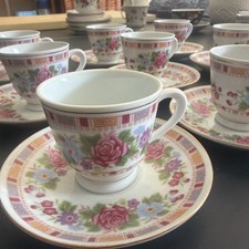 Ancien service à thé chinois demitasse à fleurs