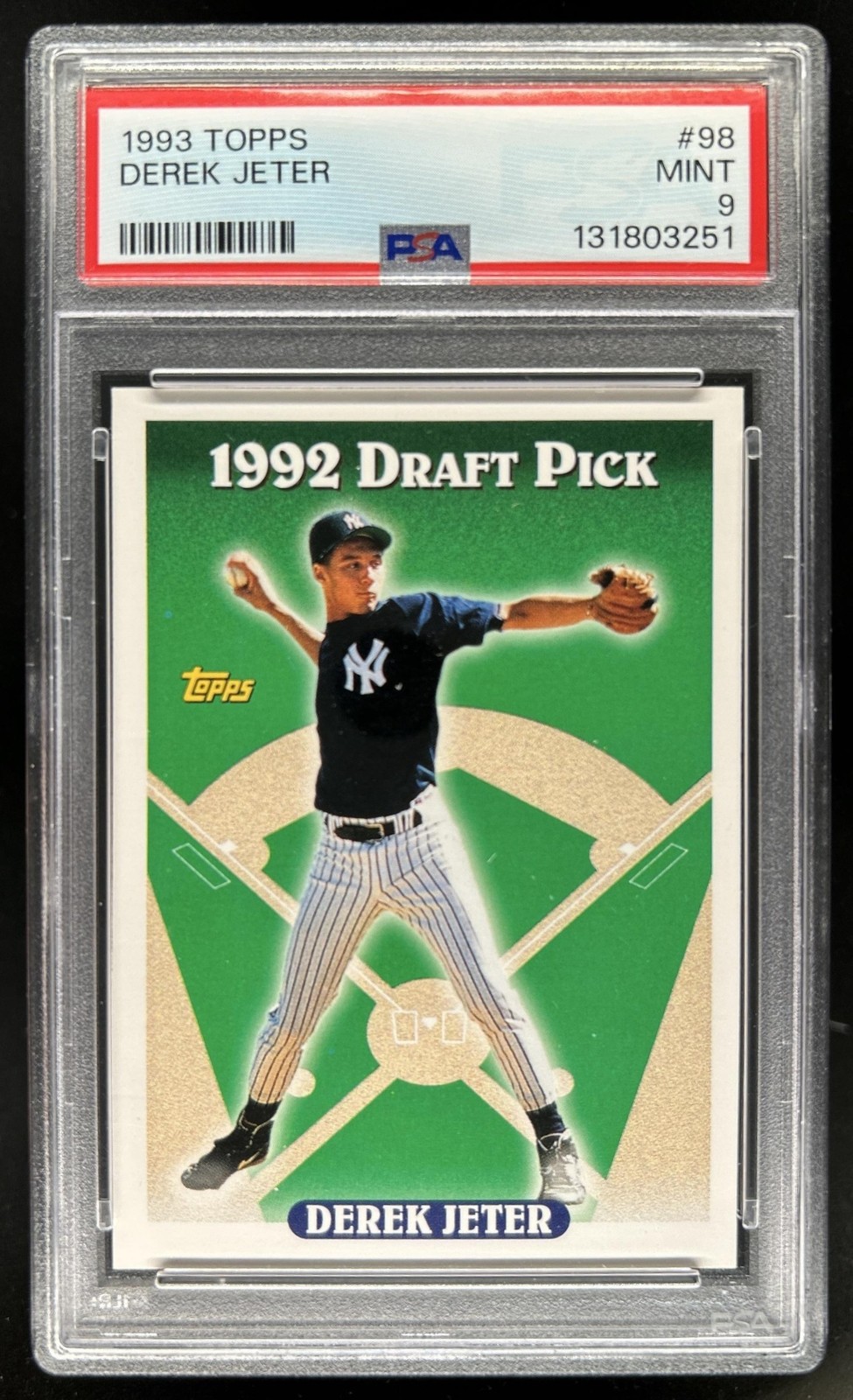 1993 Topps Derek Jeter Rookie RC #98 New York Yankees PSA 9