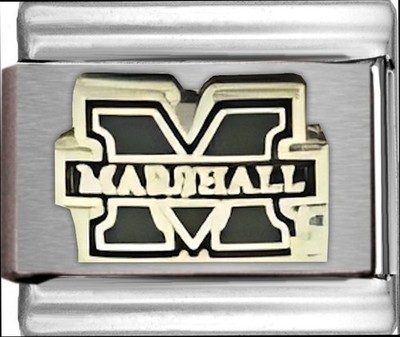 Licensed Marshall Thundering Herd Italian Charm Enamel 9mm Bracelet NCAA College