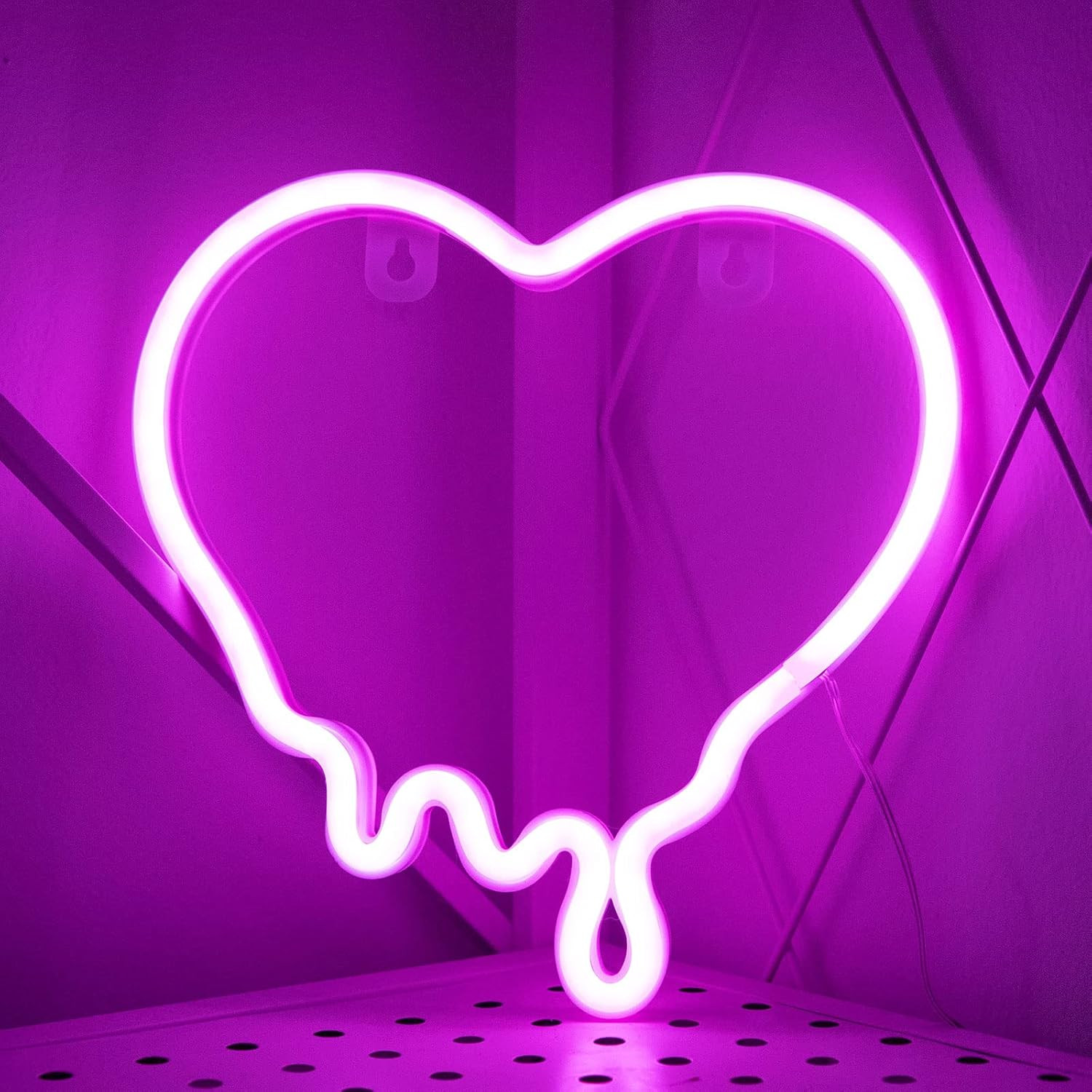Targa Al Neon a Forma Di Cuore, Rosa, a LED, per Camera Da Letto, USB, Funzionam