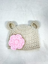 Newborn Baby Photography Teddy Bear Hat Flower Crochet Knit Costume Photo Outfit
