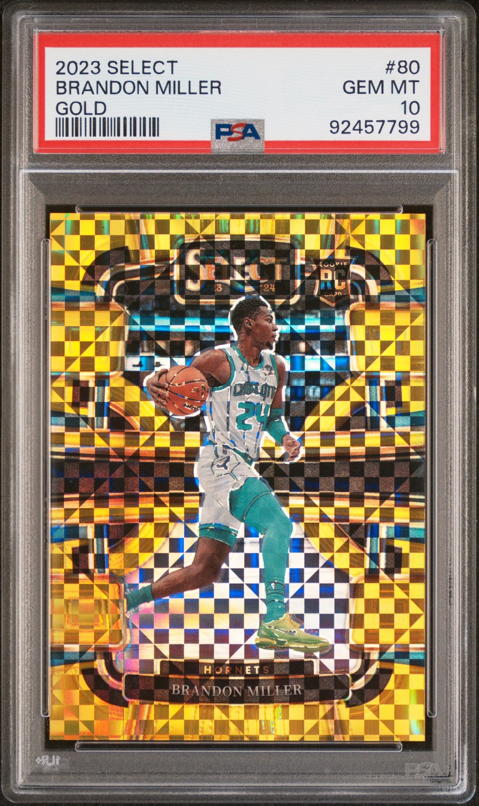 2023 PANINI SELECT GOLD PRIZM #80 BRANDON MILLER 10/10 PSA 10