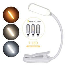 LED Book Light USB Rechargeable Reading Light 3-Level Warm Cool White