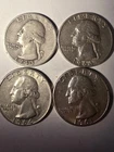 1943-1964 Silver Washington Quarters Lot of 4 90% Coins Circulated-$1.00 face!!