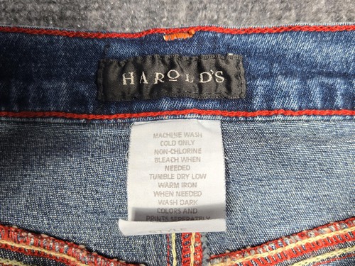 Harold's Denim Skirt Womens 4 (28w) Blue Midi Jean Front Slit Casual - Picture 3 of 10